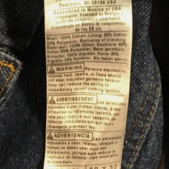 50x32 MENS CARHARTT B21 DST CLASSIC MED WASH BIG/TALL WORK DENIM JEANS IG 810 - Picture 12 of 12